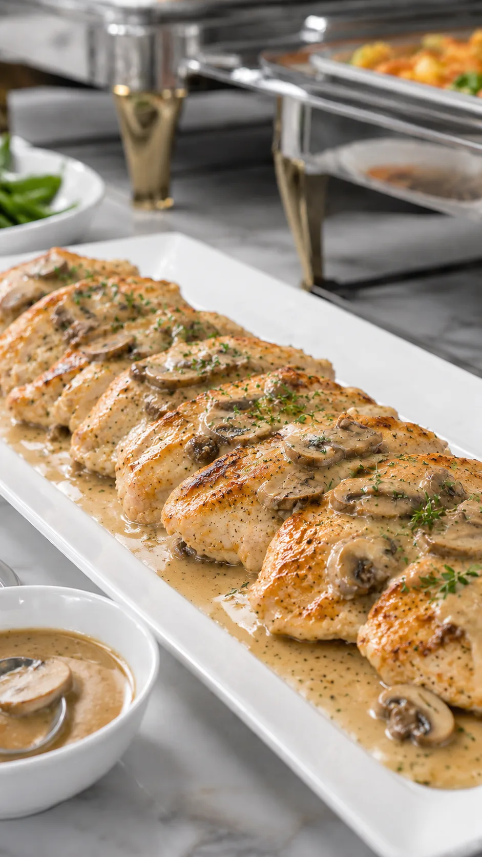Pechugas de pollo con salsa cremosa de champiñones