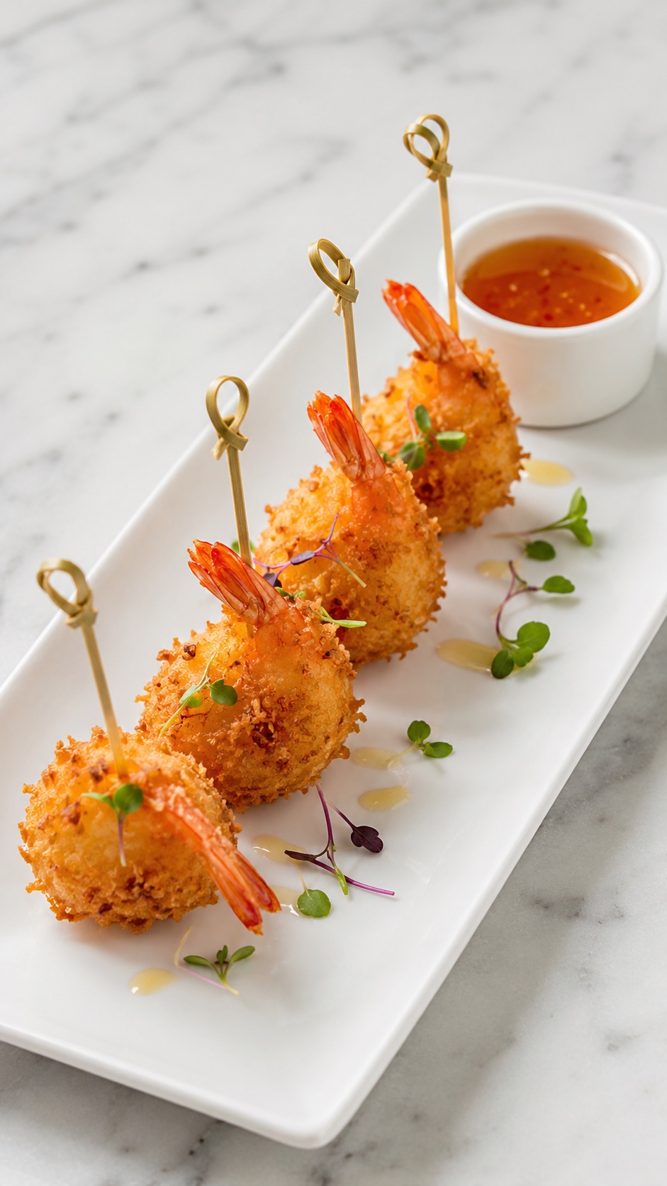 Langostinos crujientes con salsa