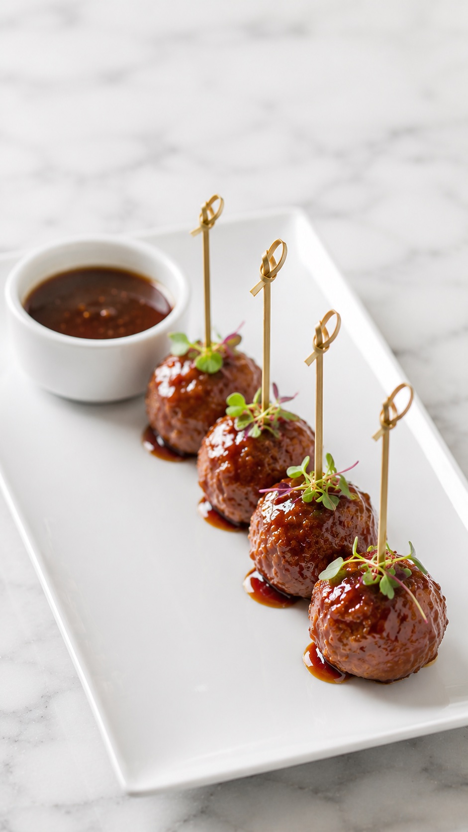 Albondigas glaseadas con pinchos