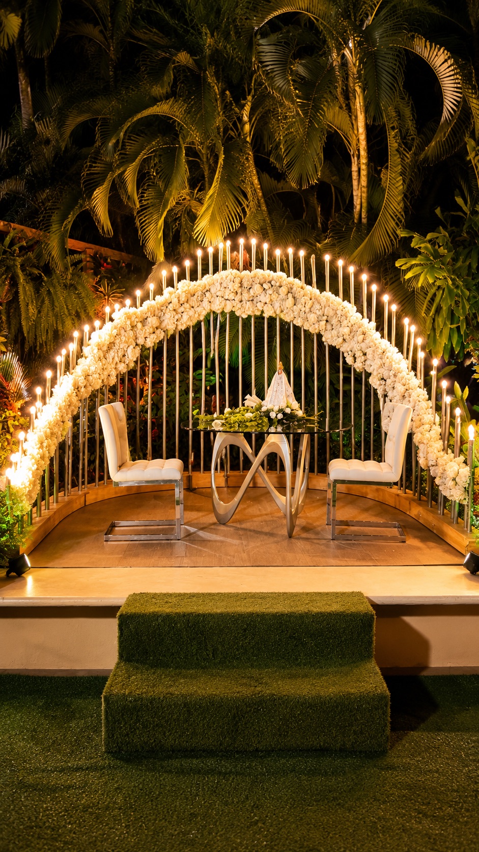 Arco floral para votos