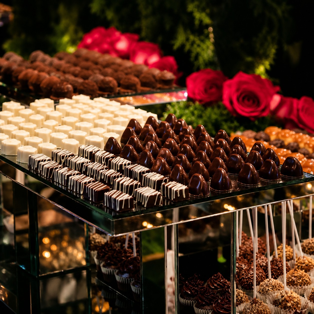 Chocolates finos en cristal