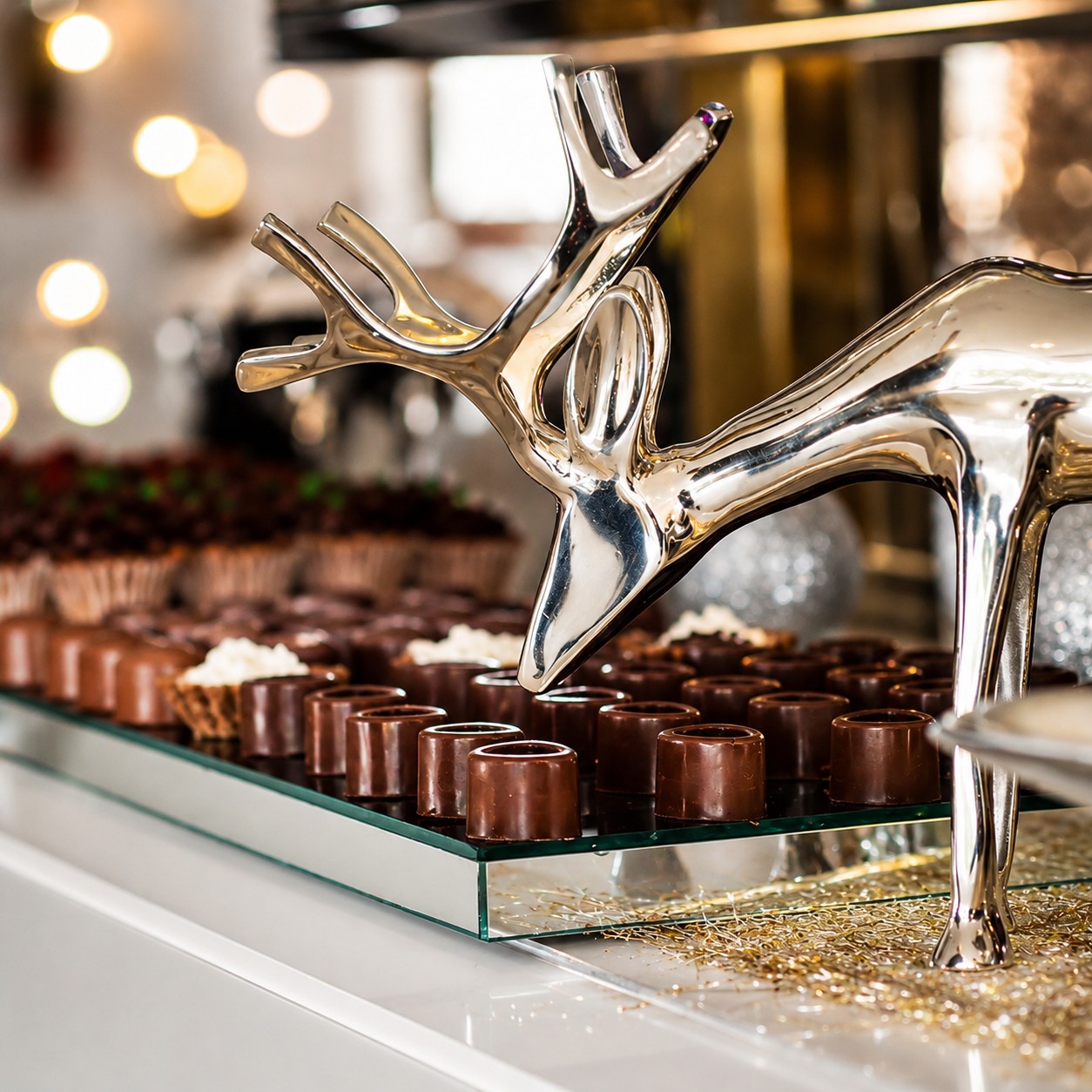 Chocolates con escultura decorativa