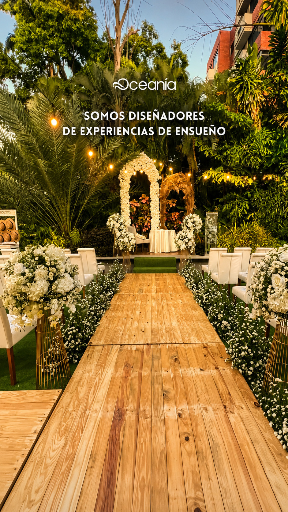 Ceremonia premium decorada por Eventos Oceania